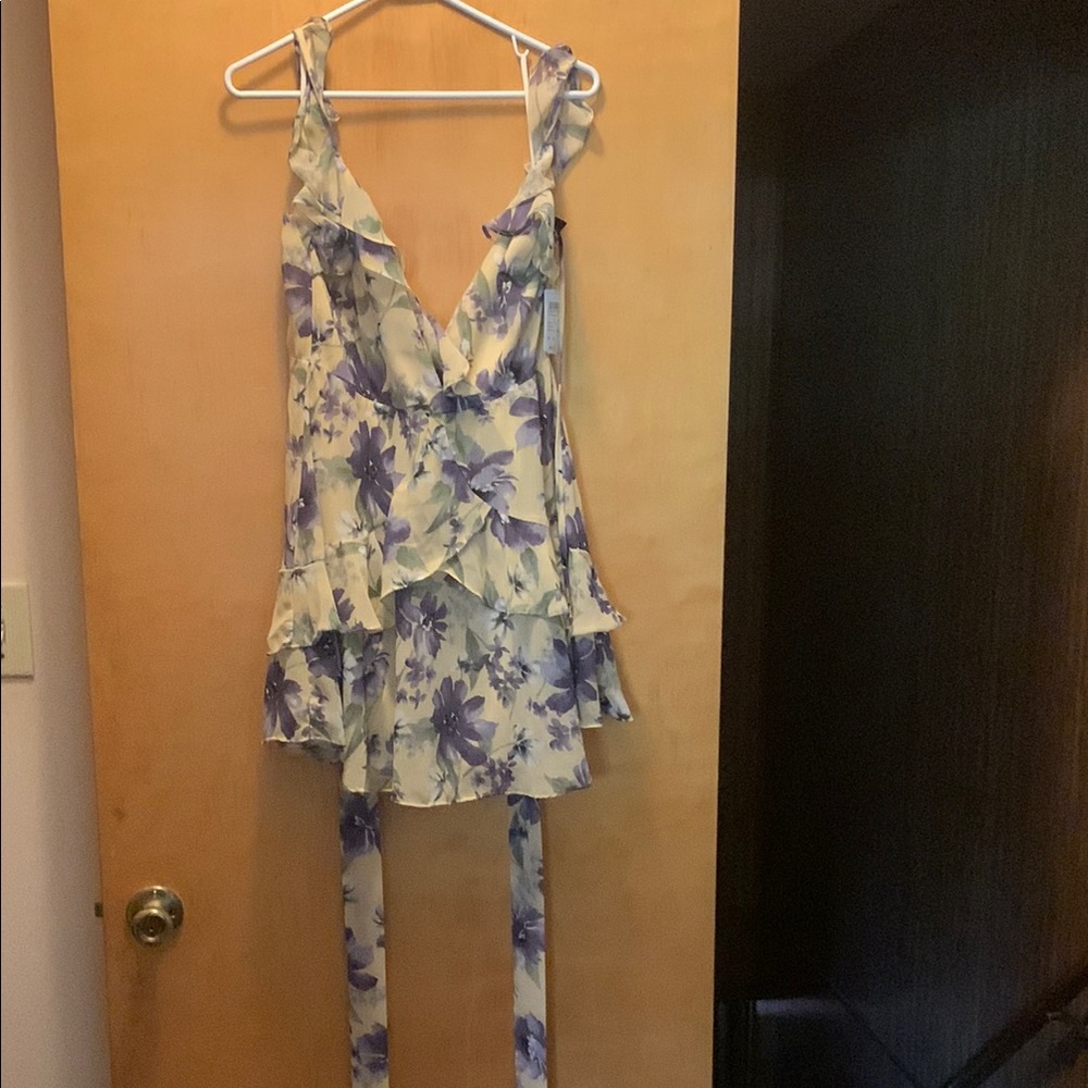 Windsor Purple and Cream Floral Mini Dress